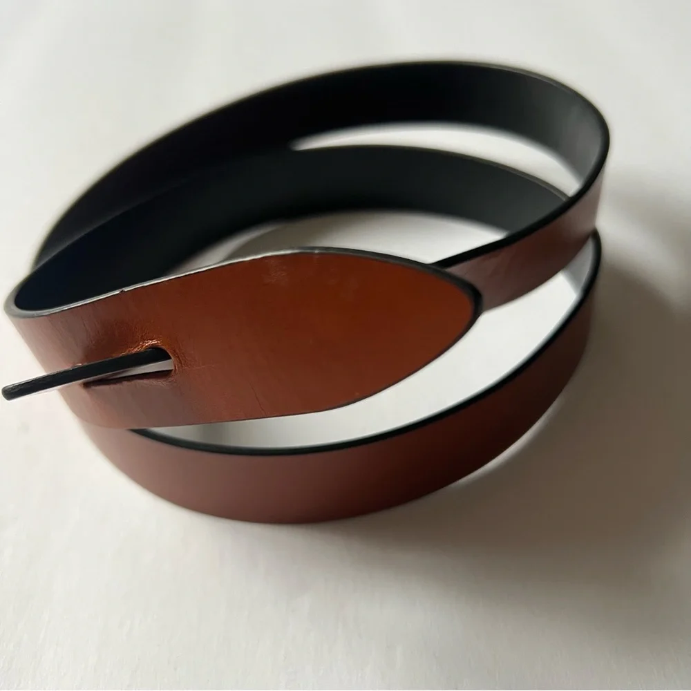 Isabel Marant Reversible Black and Brown Leather Knot Belt